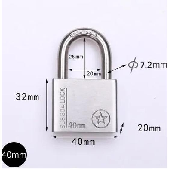 Factory Outlets Stainless Steel 304 Outdoor Padlock Waterproof Anti-rust Anti-theft Corrosion-resistant Ocean Ships Outdoor