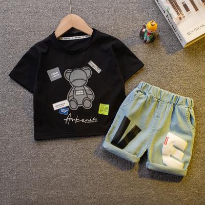 Cotone Moda Set di Abbigliamento per Neonati Versione Coreana Abiti a Maniche Corte per Bambini Piccoli Estivo