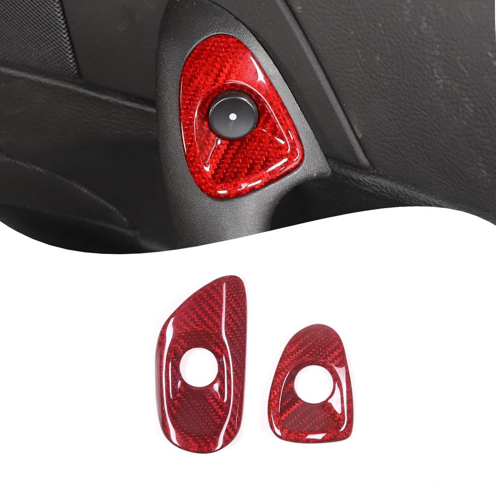 Lcojicep Car Switch Button Trim Compatible with Corvette C6 Z06 ZR1 2005-2013 Door Switch Button Lock Trim Door Switch Button Trim Frame Panel Real