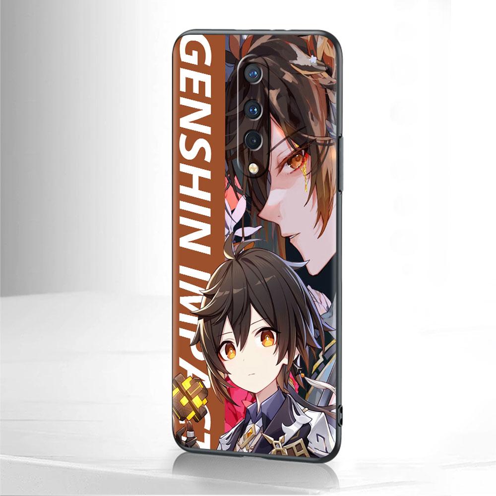 

Противоударный чехол для OnePlus Nord 2 5G 10 9 7 8 Pro 8T для Oppo A53 A16 A15, черный силиконовый чехол Genshin Impact Game Oppo A15(A15s)