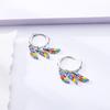 925 Silver Earring Sparkling Colorful Zircon Hoop Earring Round Shape Pendientes Fine Jewelry Gift For Woman