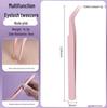 Golden Feather Colored Stainless Steel Precision Tweezers for False Eyelashes with Curved Tip