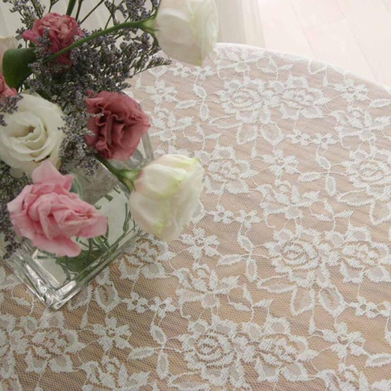 Lace waterproof coating round tablecloth One color