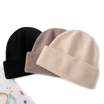 100% Wolle Strickmütze Unisex Weich Warm Luxus Kaschmir Beanies Damen Dick Warm Weich Slouchy Mütze Winddicht Ski Skullies Mütze