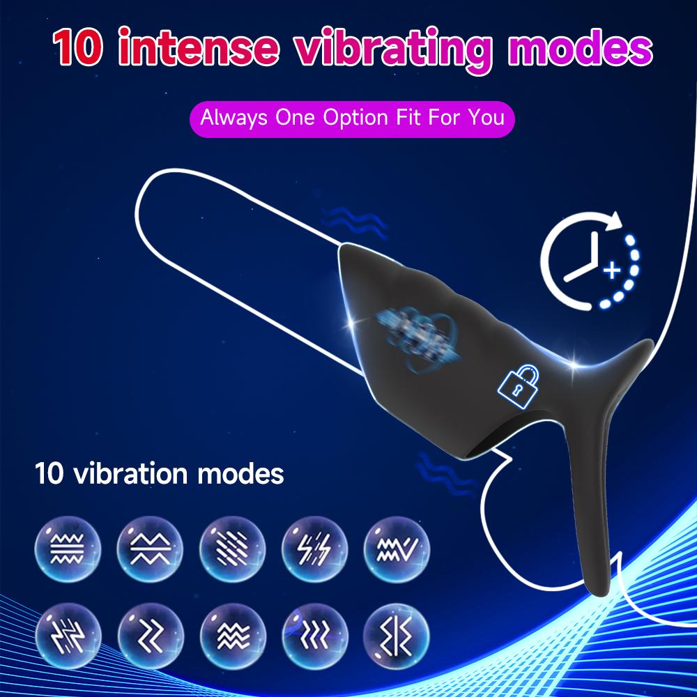 Penis Ring Vibrator G-Spot Stimulation Cock Ring Vibrating Penis Sleeve Ejaculation Delay Massage Male Couple Sex Toy Adult
