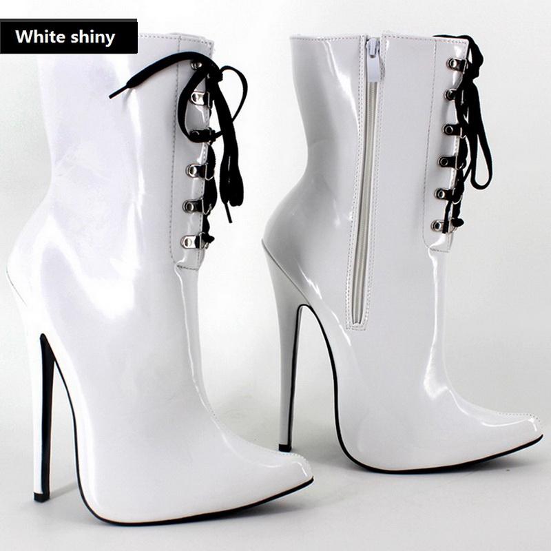 FHC Women's Stage Show Dance ShoesFetish Short Boots, Man Cross Dressing Cosplay Botas,Pointed toe,Side Zip,18cm ,Custom Colorsl