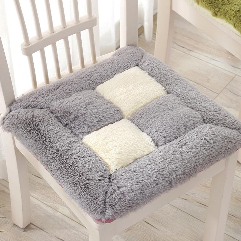 Зимняя плюшевая подушка, подушка для общежития, офисное кресло, подушка для автомобильного сиденья серый