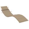 Folding Sun Lounger with Cushion Solid Acacia Wood