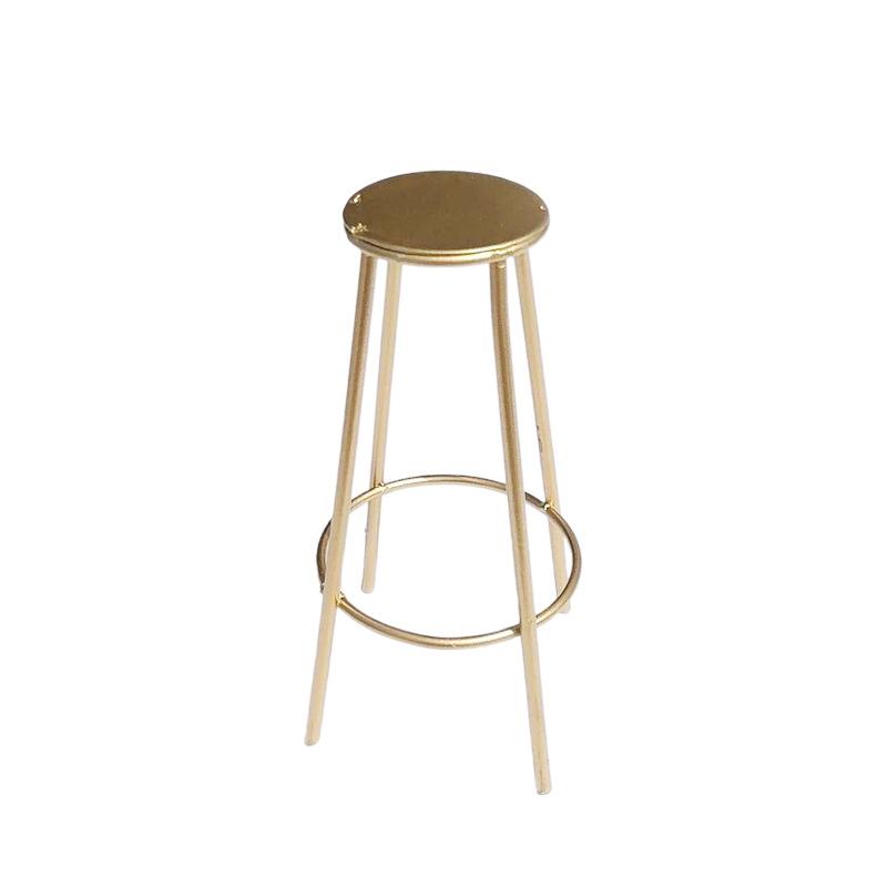 1Pcs Dollhouse Kitchen Cafe Furniture Decoration 1:12 Scale Miniature Bar Stool Metal Round Chair Model