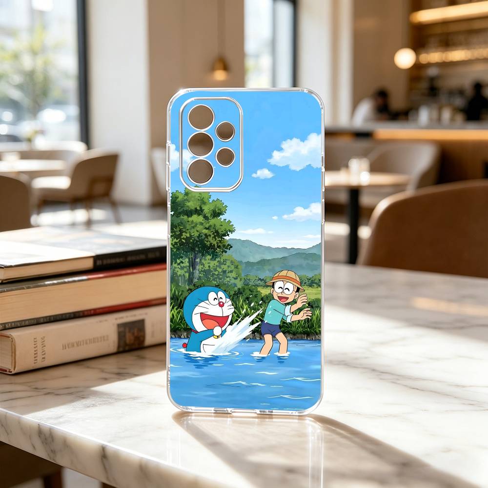 Cute Cartoon Z-Doraemon Shockproof Phone Case For Samsung S25,S24,S21,S22,S23,S30,Ultra,S20,Plus,Fe Transparent Cover