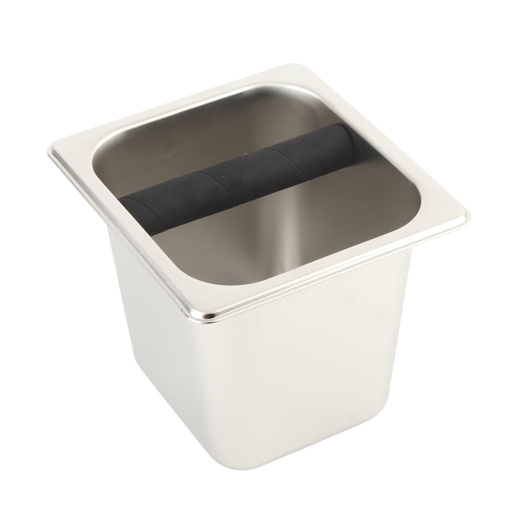 Stainless Steel Espresso Knock Box Container with Rubber Bar for Coffee Machine