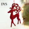 Bell Holiday Ornaments Christmas Red Flocking Wreath Snowfall Elk Noel Home Party Decor Pendant Snowy Winter for Tree Hanging Decorations