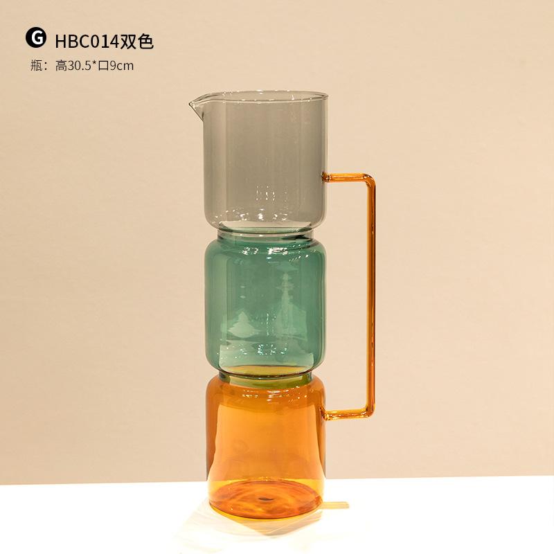 Simple Colored Glass Creative Double-layer Glass Transparent Vase, Personalized Desktop Soft Decoration Ornament, Hydroponic