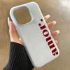 Rote "Amor." Buchstaben-Print Personalisierte Handyhülle Für iPhone 17 16 Pro Max 15 14 Plus 13 12 11 XS XR 16E 17 Air 2-in-1 Weiche Hülle