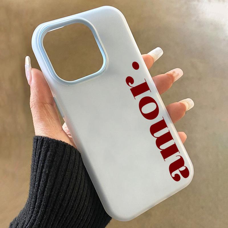 Rote "Amor." Buchstaben-Print Personalisierte Handyhülle Für iPhone 17 16 Pro Max 15 14 Plus 13 12 11 XS XR 16E 17 Air 2-in-1 Weiche Hülle