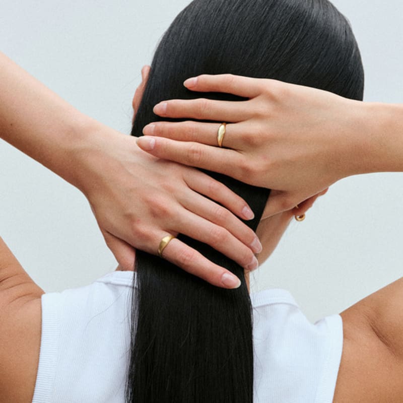 Another Layer Little Dome Ring Large - Gold (glossy, matt)