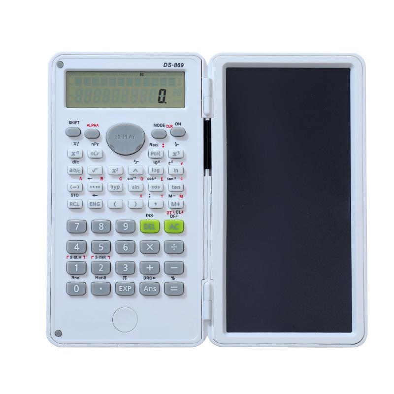 Scientific Calculator with Reusable Foldable LCD Writing Tablet Multi Calculation Modes for Accountants Daily Work School Exam