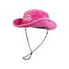 Cappelli Western da Cowboy Lavati Vintage per Montagna all'Aperto Antivento Parasole Cappelli da Pescatore con Coulisse Cappelli Solari Regolabili