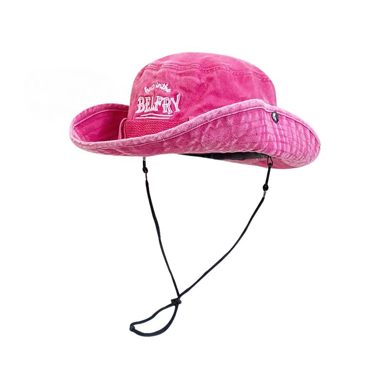 Cappelli Western da Cowboy Lavati Vintage per Montagna all'Aperto Antivento Parasole Cappelli da Pescatore con Coulisse Cappelli Solari Regolabili