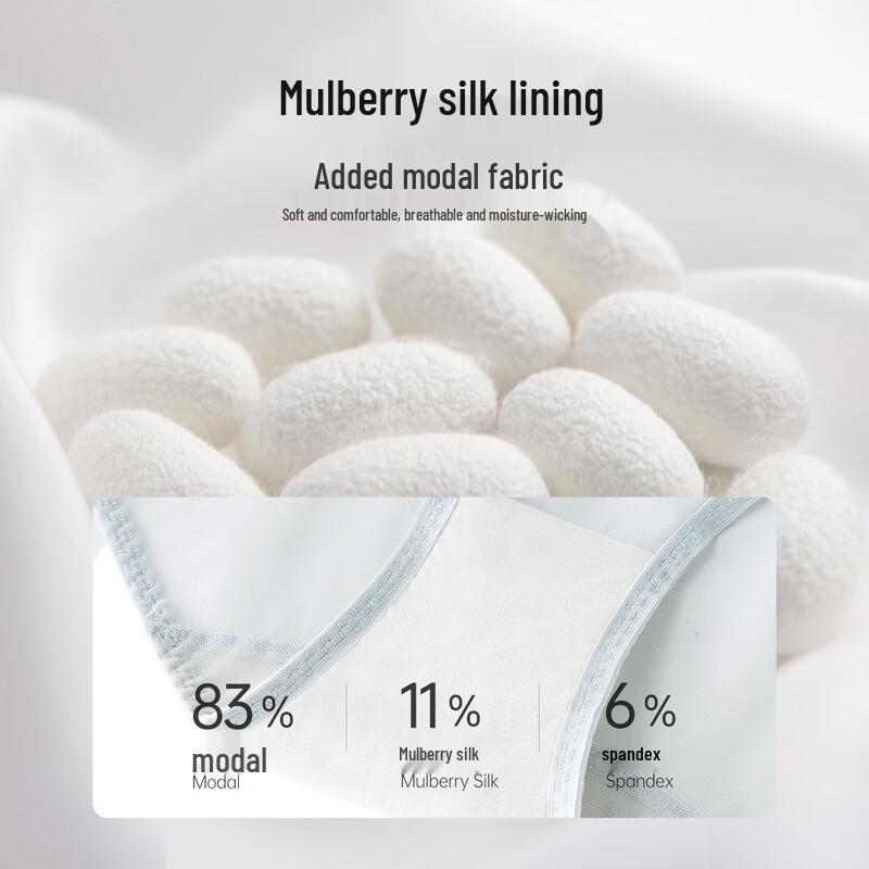 Oudifen Women's Lace Mesh Mid-Waist Briefs XP4504