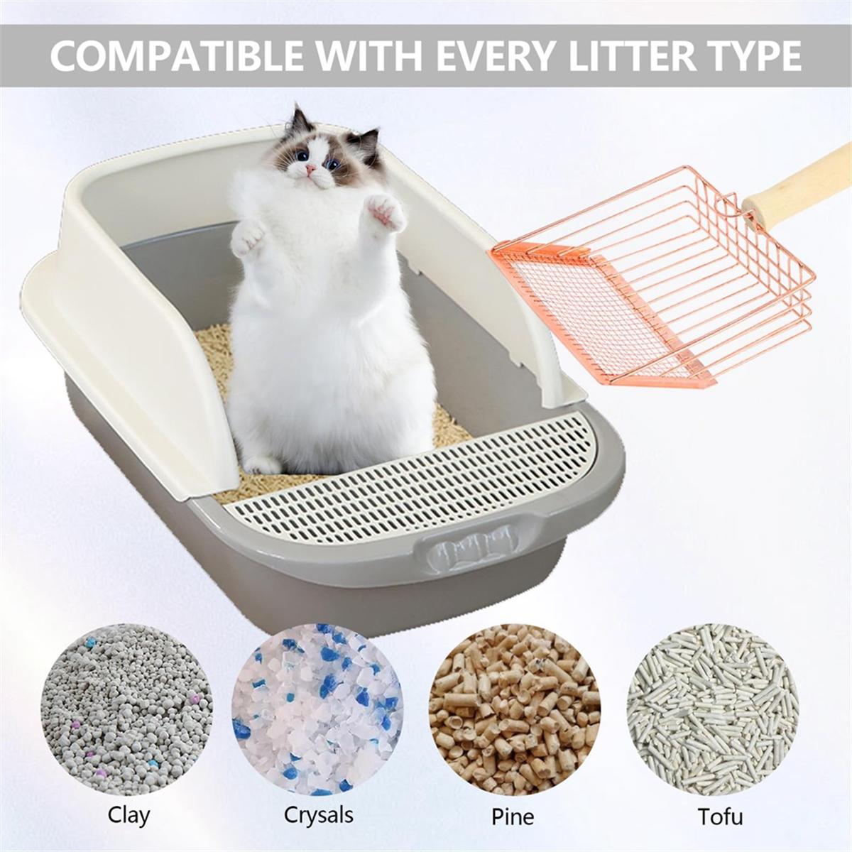 New Stainless Steel Cat Litter Scoop Not Easy to Rust and Washable Kitten Litter Scoop Cat Toilet Cleaning Scoop China Mainland