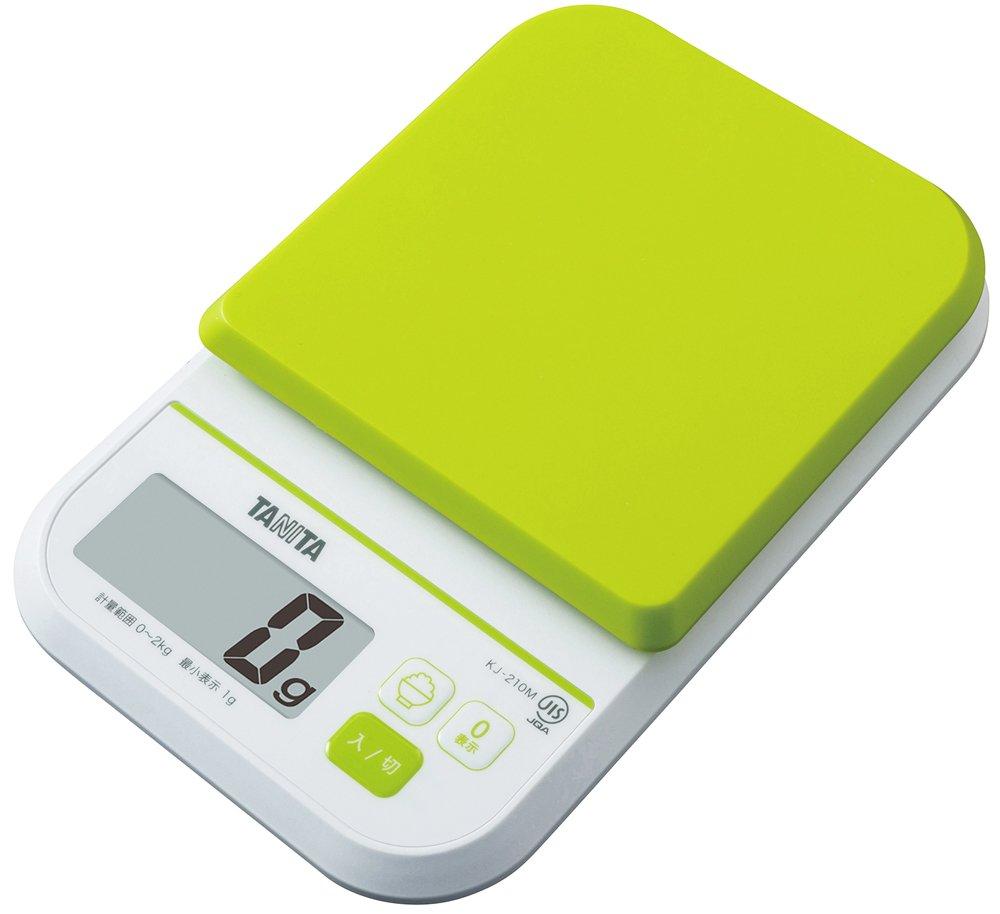 Tanita GR Digital Cooking 2kg 1g for Measuring Rice Calories KJ-210M Scale, Capacity, Increments, Green,