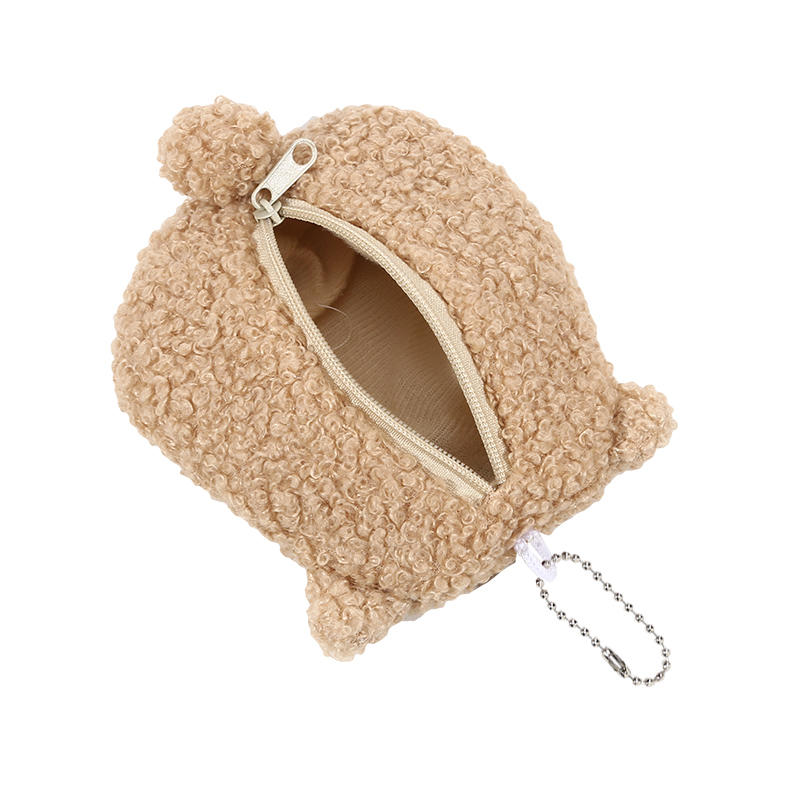Niedliche Bär Plüsch Geldbörse Schlüsselanhänger für Kopfhörer Lippenstift Bargeld Kleine Gegenstände Aufbewahrung