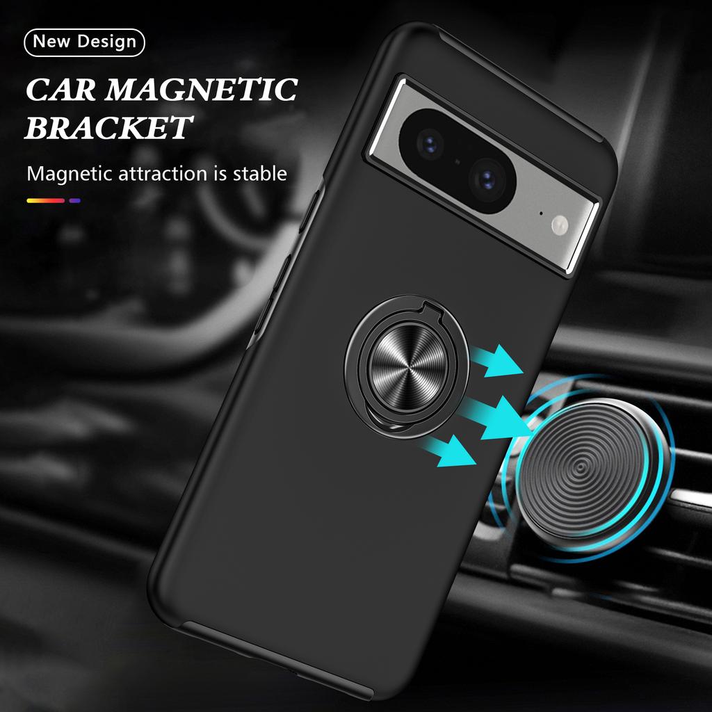Ring Kickstand Case for Google Pixel 8,Hard PC+Soft TPU Drop-proof Phone Cover