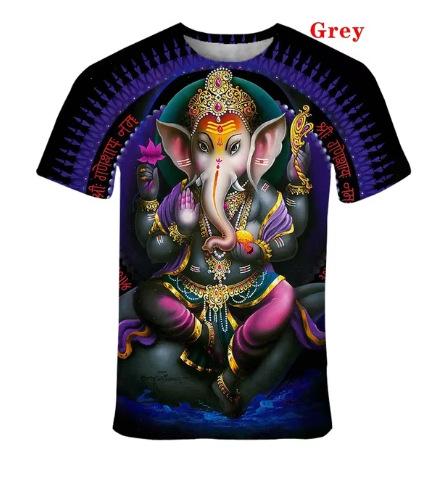 Summer Men's and Women's 3D Printing Hindu God Shiva Cool Fashion T-Shirt Fun Shiva Short