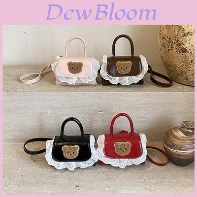 Lace Plush Bear Decoration Single Shoulder Crossbody Bag With Pu Material For Daily Use