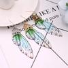Colorful Fairy Butterfly Wing Earrings Slayer Demo Kimetsu No Yaiba Kochou Shinobu Insect Earrings Clips Women Girl Jewelry