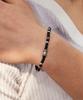Maz Silver Scratch Pendant Black Bead Bracelet