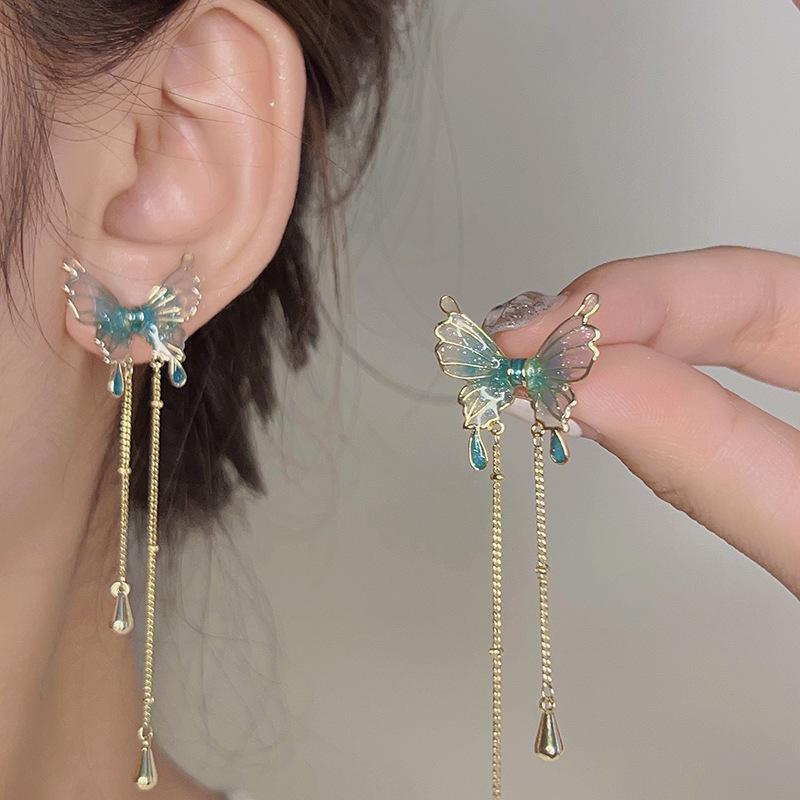 

Длинные серьги-кисточки из серебра 925 пробы для женщин — корейский стиль, высококачественные, популярные и универсальные H6544