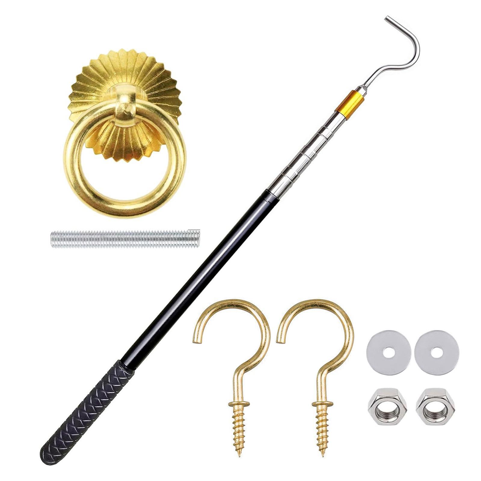 

Комплект крюка для опускания из чердака, предназначенный для замены традиционного шнура в системе чердачной лестницы, с телескопической штангой 60 дюймов