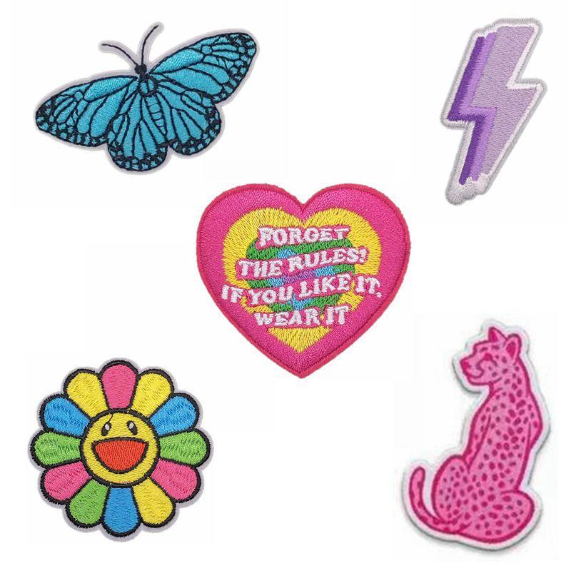 1 Set Embroidered Patches Iron On Cartoon Stickers DIY Garments Backpack Appliques Sewing Badge Patch