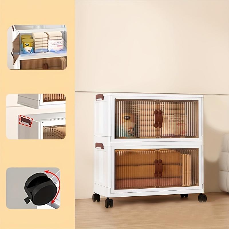 1 multi-layer foldable storage box, large capacity, vertical pulley, magnetic door design, suitable for households, etc