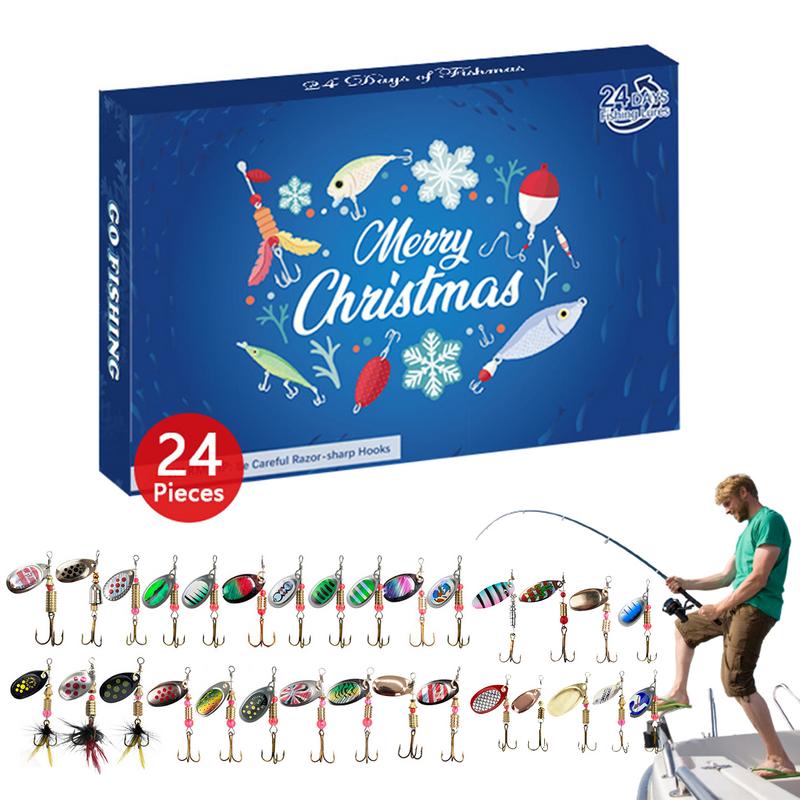 2024 Rybářské potřeby Adventní kalendář 24denní vánoční adventní kalendář Krabička na rybářské potřeby Kreativní vánoční dárky Odpočítávání
