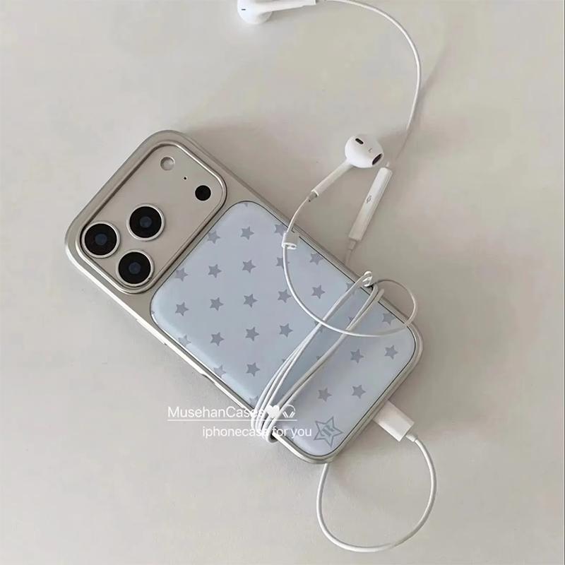 Coque de téléphone coréenne Ins Écran complet Étoiles Bleues Colle Goutte Électrodéposée Pour iPhone 17 Air 16 Pro Max 15 14 Plus 13 12 11 Housse Arrière