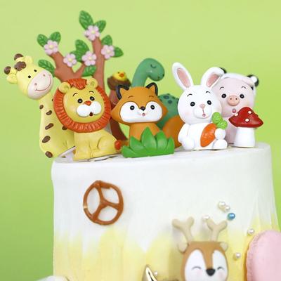 Topper per Torta Animali della Giungla 3D Festa di Compleanno per Bambini Decorazioni Torta Animali dello Zoo Leone Elefante Giraffa Decorazioni Baby Shower