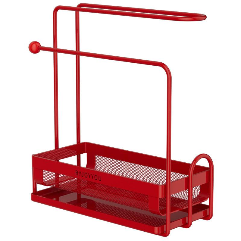 

1pc Vintage Under-Faucet Sink Organizer - Narrow Metal Drying Rack Shelf, Space-Saving Heavy-Duty Iron Sink Storage for Sponges