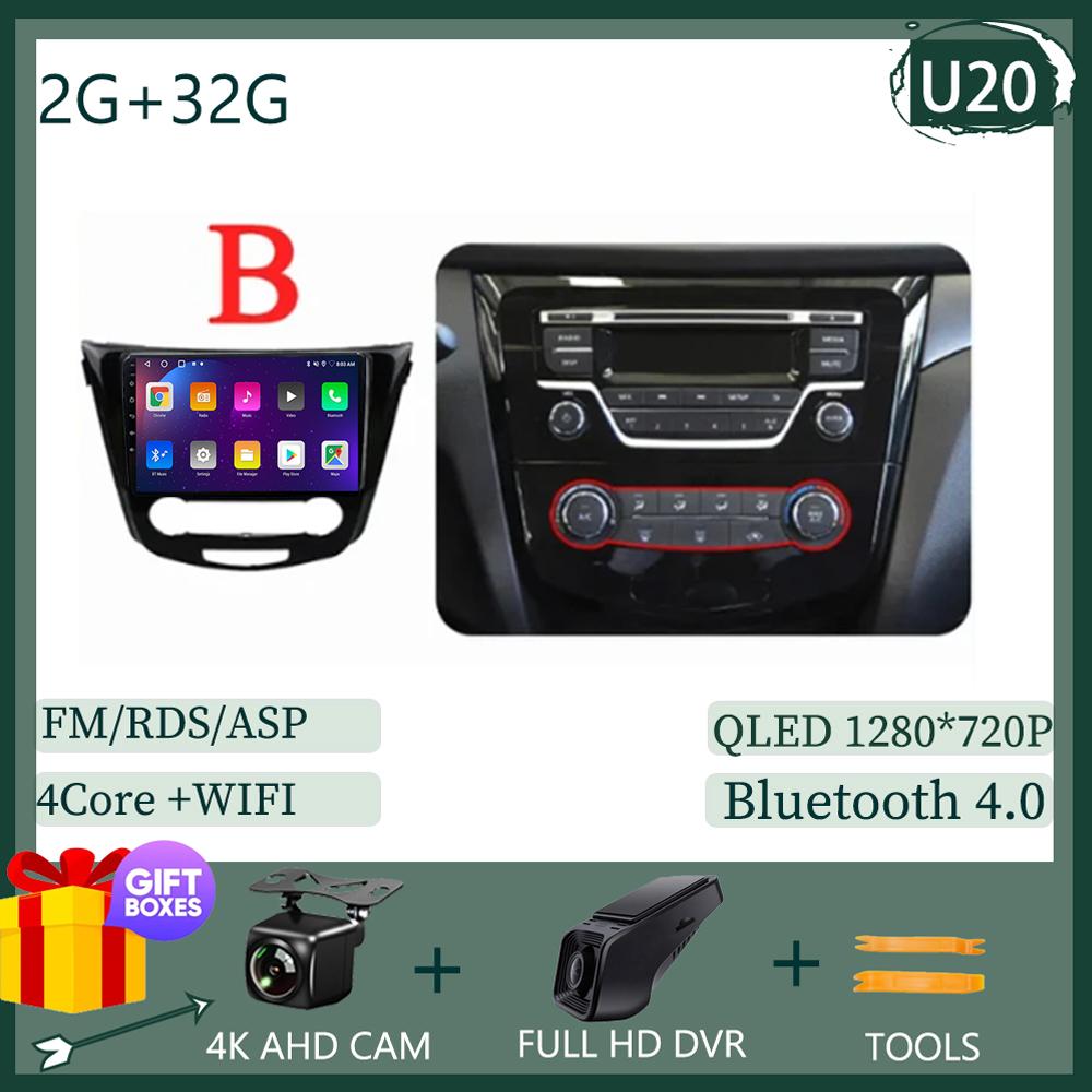 Android 14 AI Voice Wireless CarPlay Android Auto Radio For Nissan Qashqai J11 Nissan X trail T32 2014 - 2017 4G Car Multimedia
