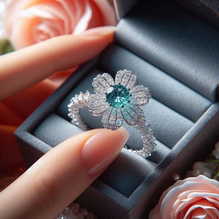 French Light Luxury and High-end Style, Heart Full Zircon Zircon Ring, Women's Instagram Cold Style