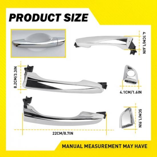 Chrome Black Door Exterior Handle For Hyundai Elantra 2017- Front Rear LH RH
