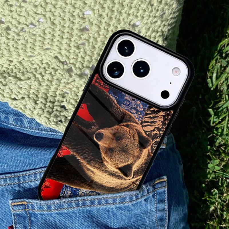 Moscow Russian Flag Bear mobile phone case Compatible with IPhone 17 16 15 14 13 12 11Pro Max 17 Air cover
