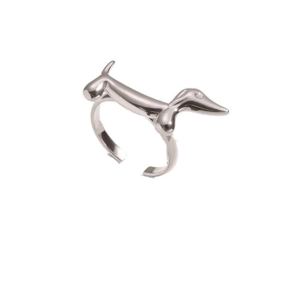 Lines Dog Ring Cartoon Women Jewelry Fashion Opening Ring Party