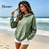Sweatshirt with Front Pocket Women Leopard Print Hoodie, Oversized Drop Shoulder Hooded Pocket, Hoodie Long Sleeve Loose Casual Pullover Top