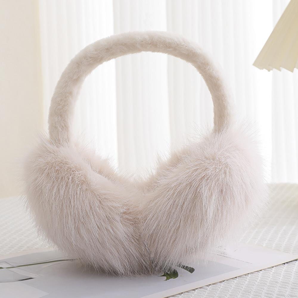Y2k White Winter Plush Ear Warmer Earmuffs Windproof Ear Protection Earplugs Earflap For Women Cycling Outdoor Cold Ear Cover