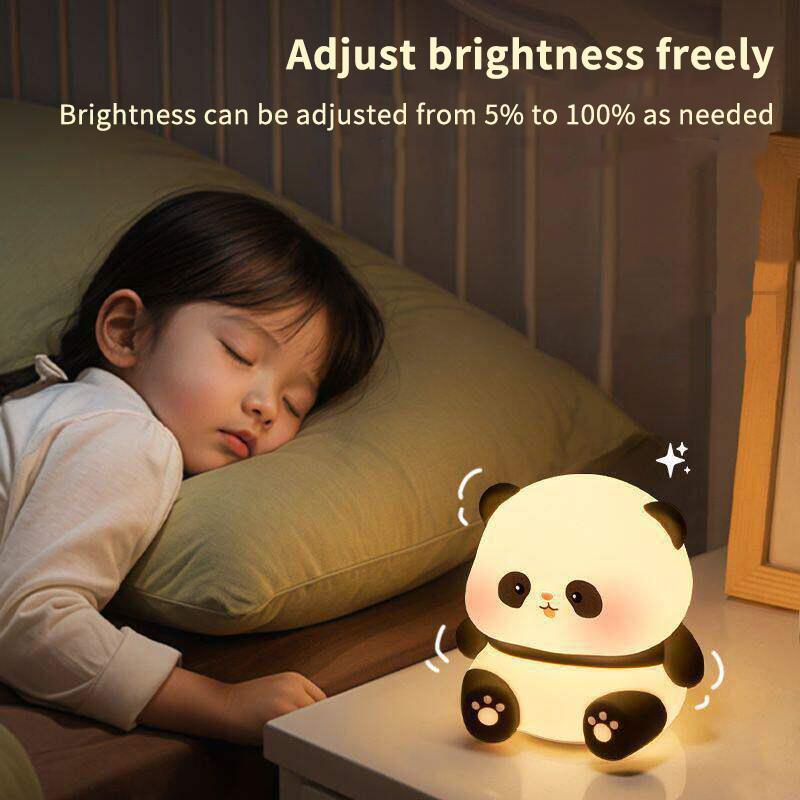 Panda Led Night Light Living Room Cute Panda Plastic Lamp Bedside Decor Creative Kids Night Light Birthday Gift Decoration