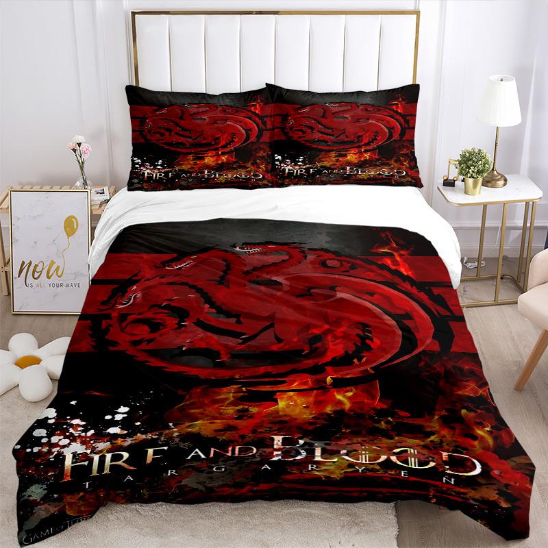 3pcs Game of Thrones Duvet Cover Set (1 Duvet Cover + 2 Pillowcases, No Core) - Comfortable, And Breathable Bedroom Decoration yy251104071