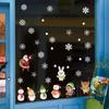 Decalcomanie per finestre di Natale Adesivi con fiocchi di neve di Babbo Natale Decalcomanie da muro invernali per camerette per bambini Decorazioni per finestre di Natale di Capodanno